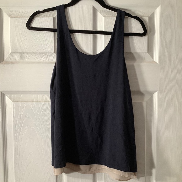 Ann Taylor Petite black and beige tank top - Picture 3 of 4